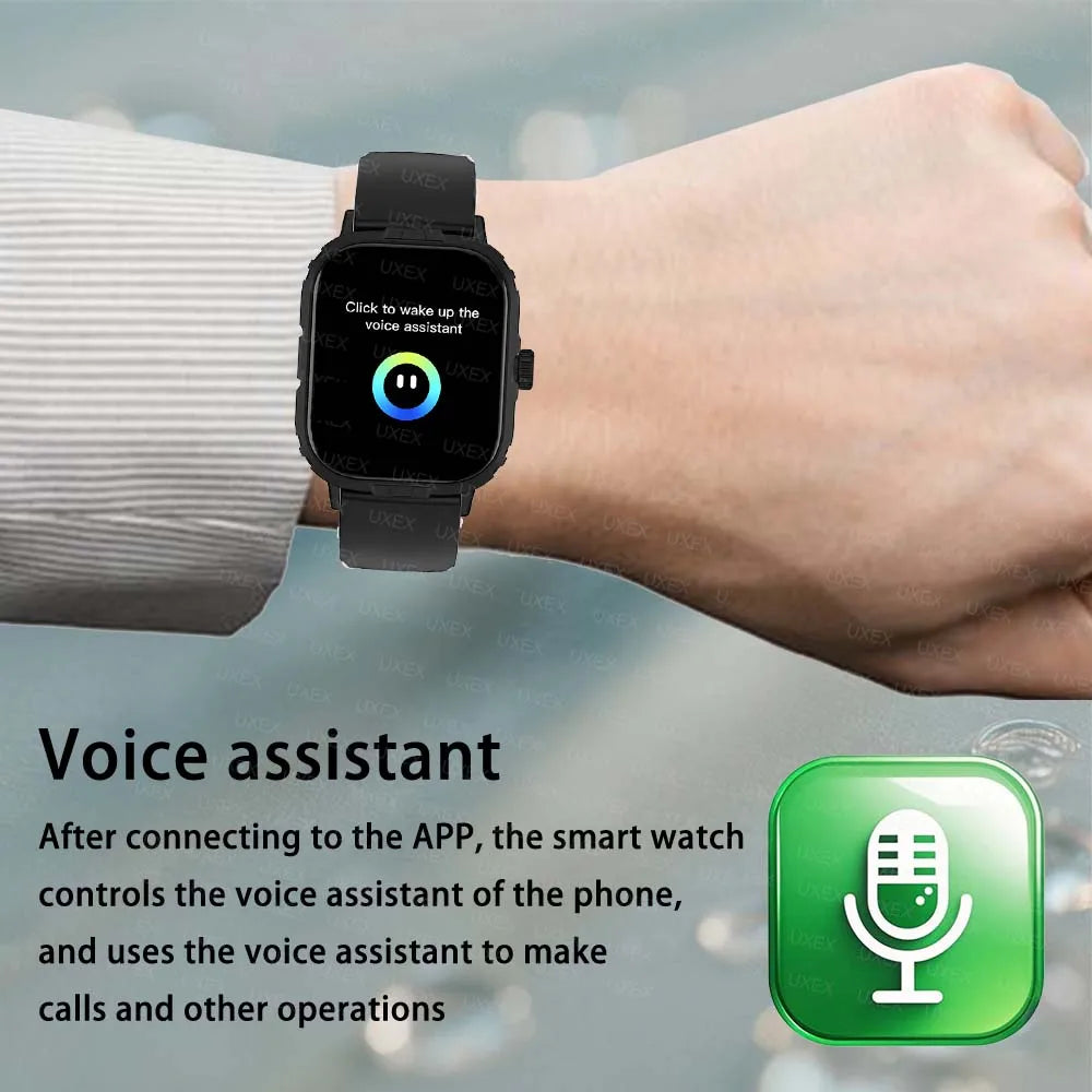 Reloj Inteligente Deportivo 2.01'' Monitor de Salud Resistente al Agua con Llamadas Inalámbricas para Hombre y Mujer