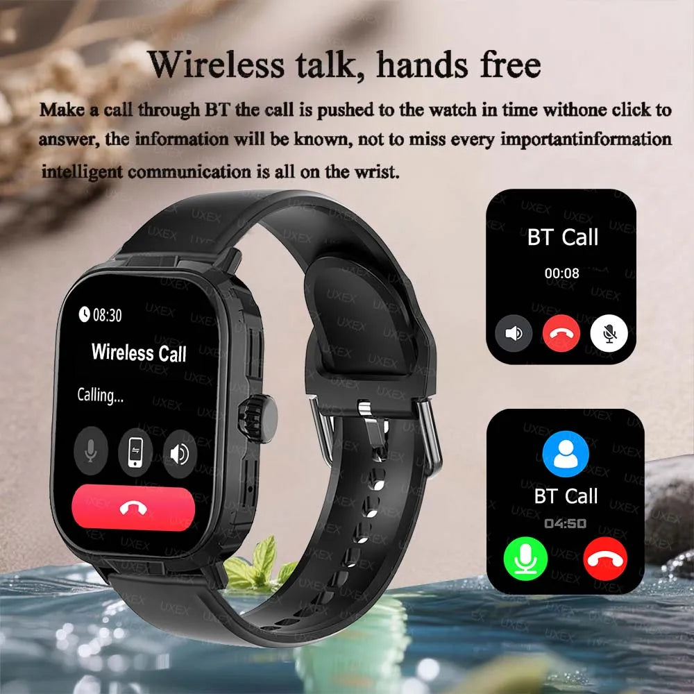 Reloj Inteligente Deportivo 2.01'' Monitor de Salud Resistente al Agua con Llamadas Inalámbricas para Hombre y Mujer