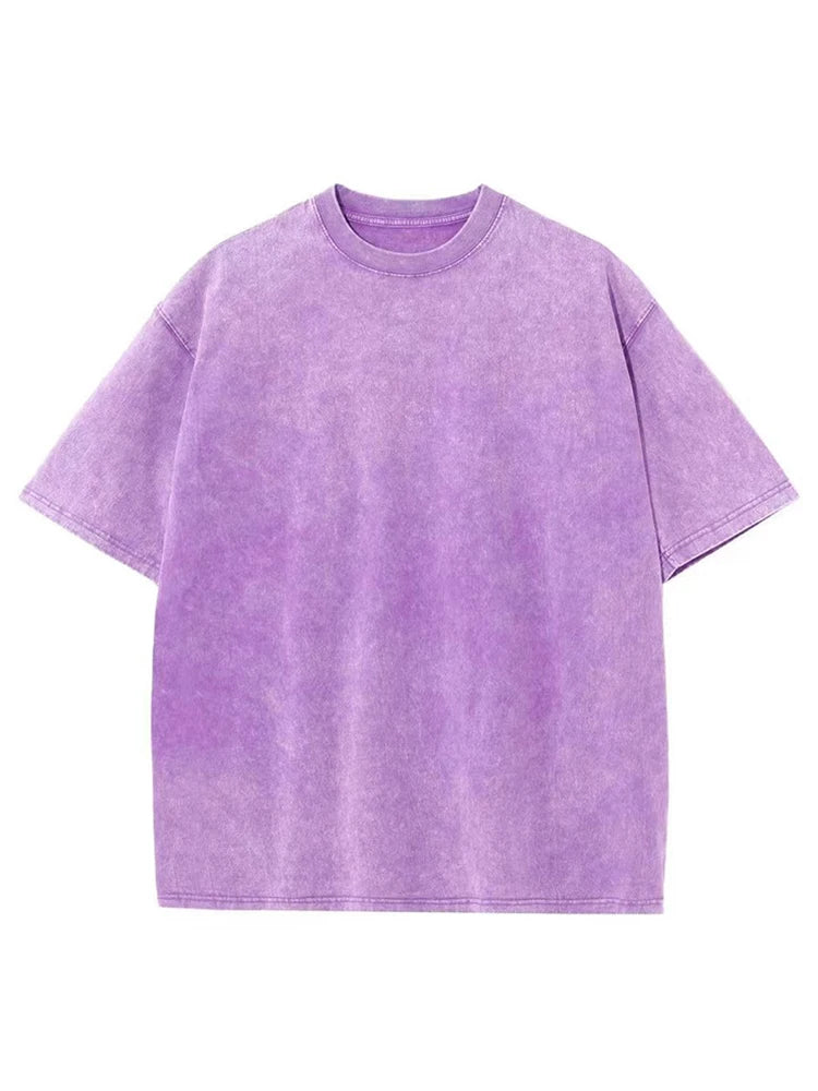 Camisetas Vintage con Lavado Ácido - T-Shirt Hip Hop Retro Punk - Algodón Manga Corta Unisex - Streetwear 2025 Mujer