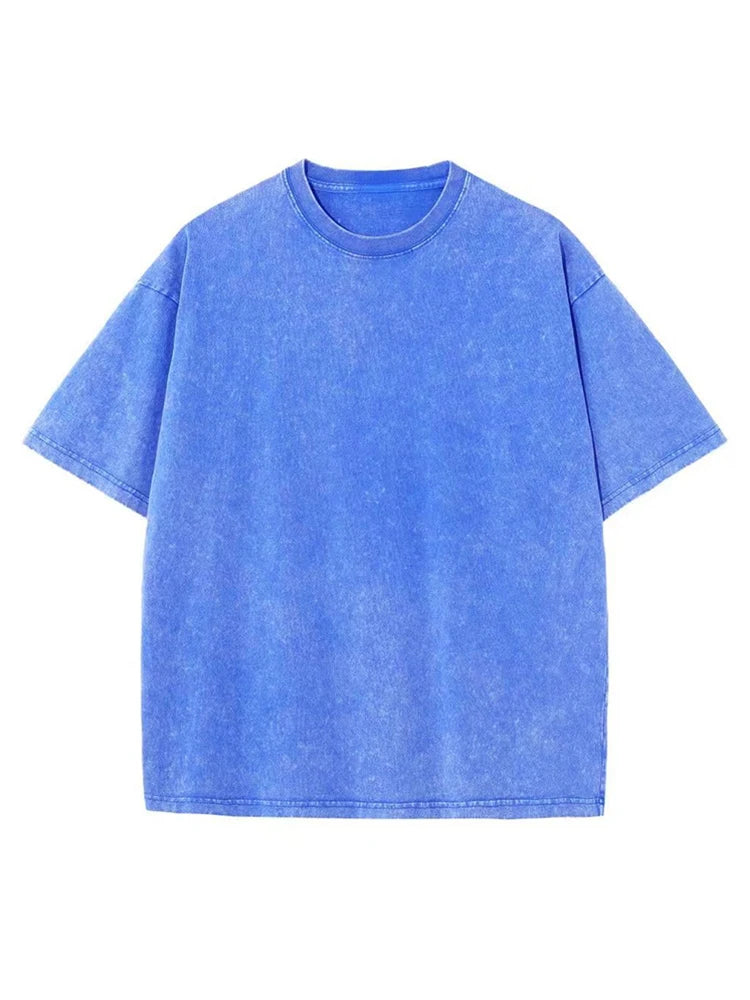 Camisetas Vintage con Lavado Ácido - T-Shirt Hip Hop Retro Punk - Algodón Manga Corta Unisex - Streetwear 2025 Mujer