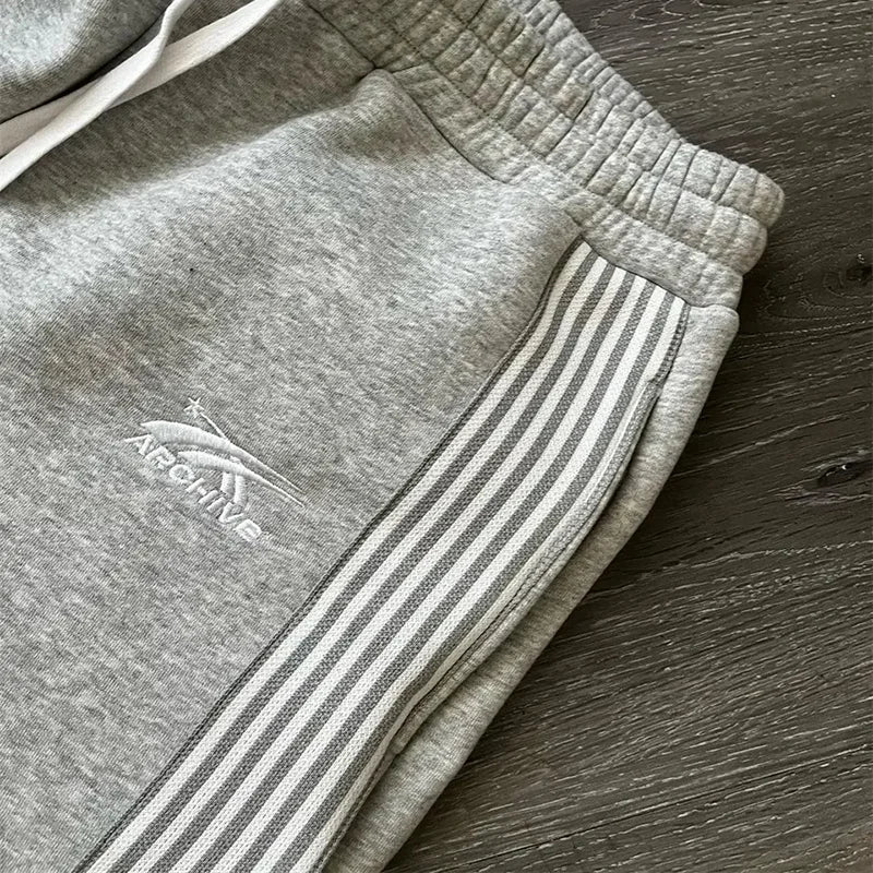 Pantalón Deportivo Hip Hop con Rayas - Sweatpants Baggy Cintura Elástica - Pantalón Jogging para Pareja - Streetwear Primavera Otoño