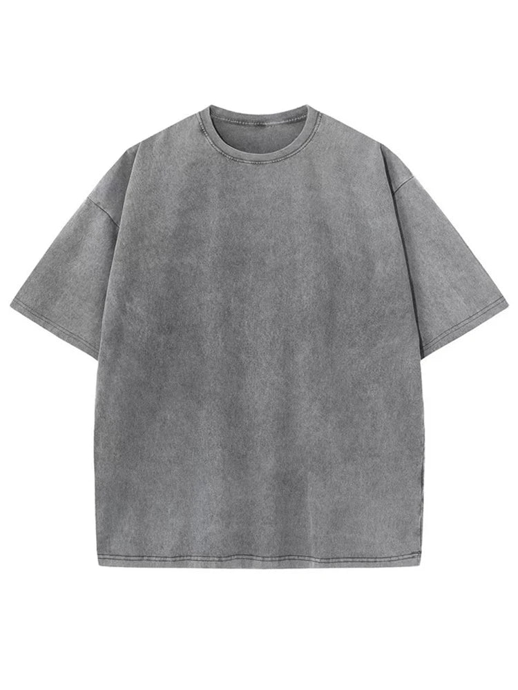 Camisetas Vintage con Lavado Ácido - T-Shirt Hip Hop Retro Punk - Algodón Manga Corta Unisex - Streetwear 2025 Mujer