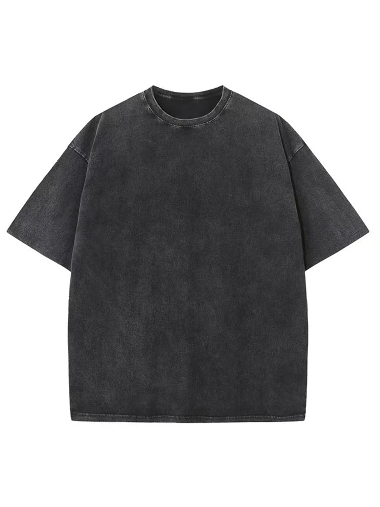 Camisetas Vintage con Lavado Ácido - T-Shirt Hip Hop Retro Punk - Algodón Manga Corta Unisex - Streetwear 2025 Mujer